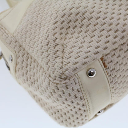 Chanel Vintage Shoulder Bag Canvas, WHITE, CANVAS, Shoulder bag