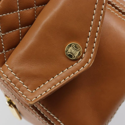 Celine Boogie Satchel Leather, BEIGE, LEATHER, Handbag