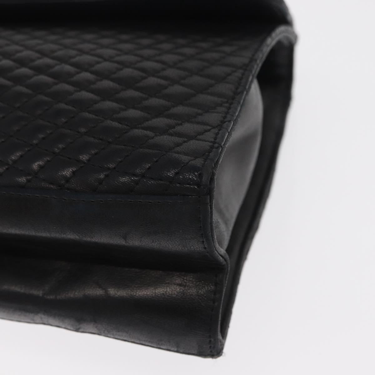 Bally Vintage Handbag Quilted Leather, BLACK, LEATHER, Handbag