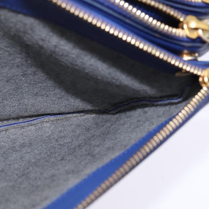 Celine Trio Crossbody Bag Leather, BLUE, LEATHER, Crossbody bag