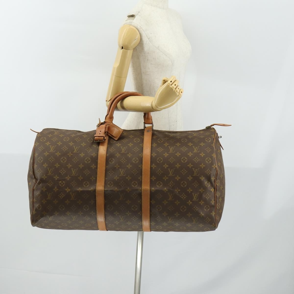 Louis Vuitton Keepall Bag Monogram Canvas, BROWN, CANVAS, Travel bag