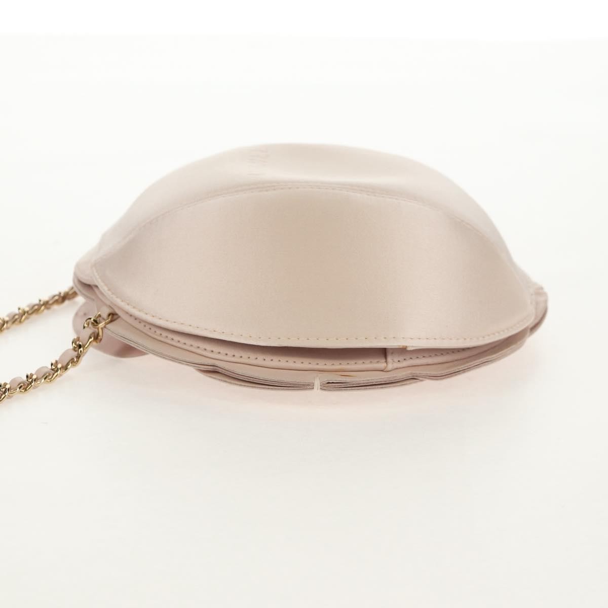 Chanel Camellia Round Clutch with Chain Satin, PINK, SATIN, Clutche & pouche