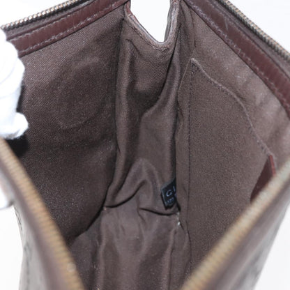 Gucci Zip Pouch Leather, BROWN, LEATHER, Clutche & pouche
