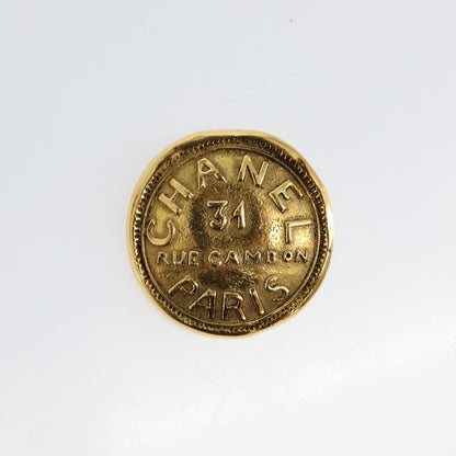 Chanel Vintage 31 Rue Cambon Round Brooch Metal, GOLD, METAL, Brooch