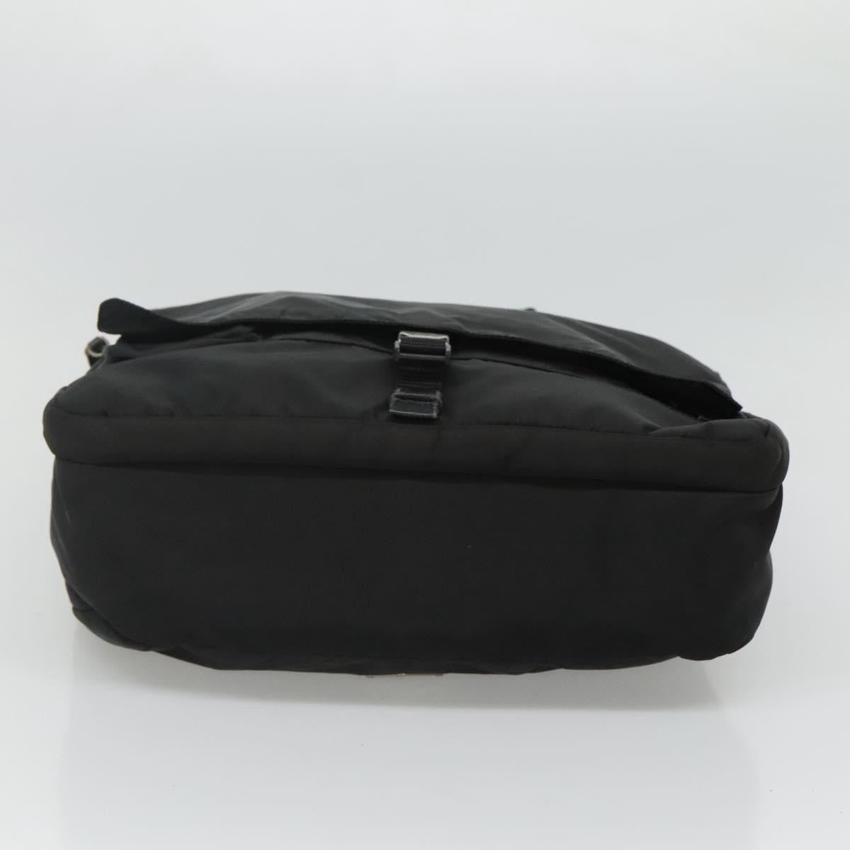 Prada Vintage Flap Messenger Bag Tessuto, BLACK, NYLON, Shoulder bag