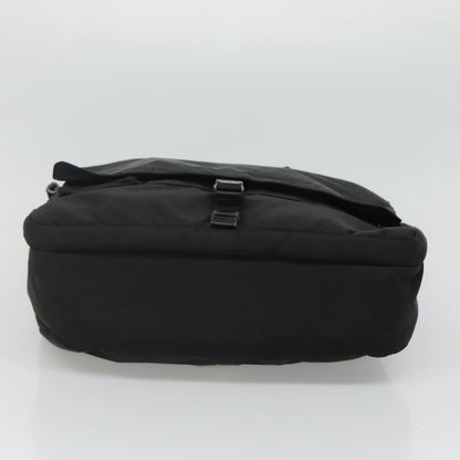 Prada Vintage Flap Messenger Bag Tessuto, BLACK, NYLON, Shoulder bag