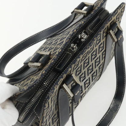 Fendi Vintage Satchel Zucchino Canvas, NAVY, CANVAS, Handbag