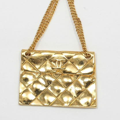 Chanel Vintage Medallion Flap Bag Brooch Metal, GOLD, GOLD_PLATED, Brooch