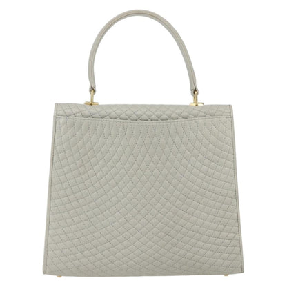 Bally Vintage Handbag Quilted Leather, WHITE, LEATHER, Handbag