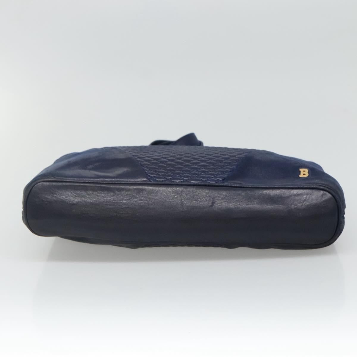 Bally Vintage Shoulder Bag Leather, NAVY, LEATHER, Shoulder bag