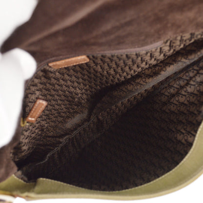 Christian Dior Vintage Saddle Messenger Bag Canvas and Leather, KHAKI, CANVAS, Shoulder bag