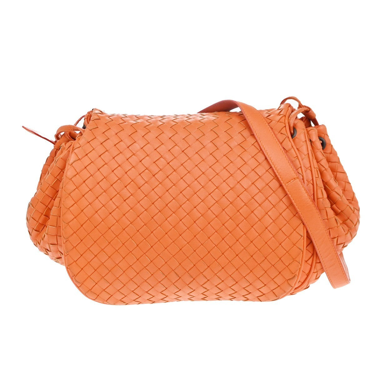 Bottega Veneta Intrecciato Shoulder bag Leather, Orange, Leather, Handbag