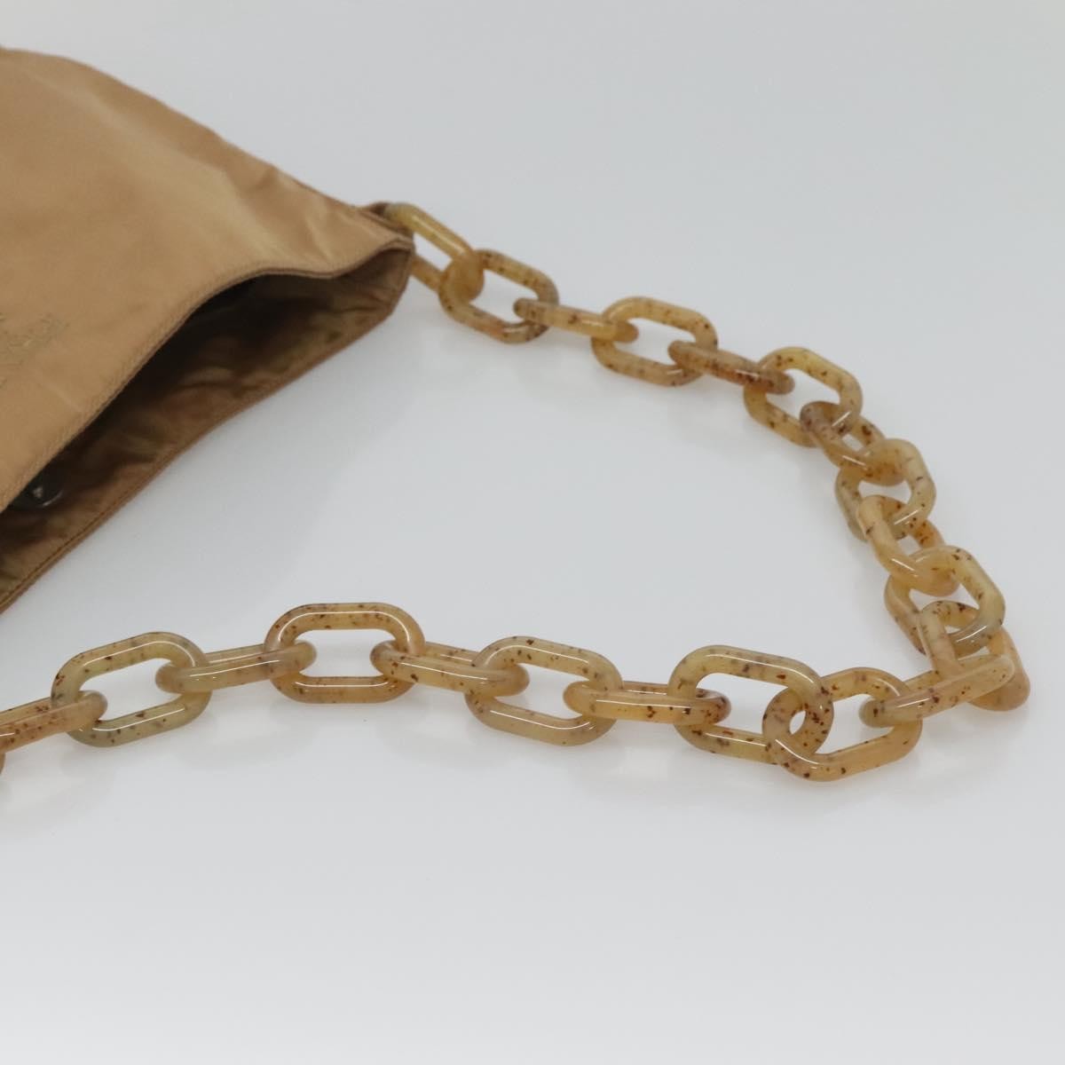 Prada Vintage Chain Shoulder Bag Tessuto, BEIGE, NYLON, Shoulder bag