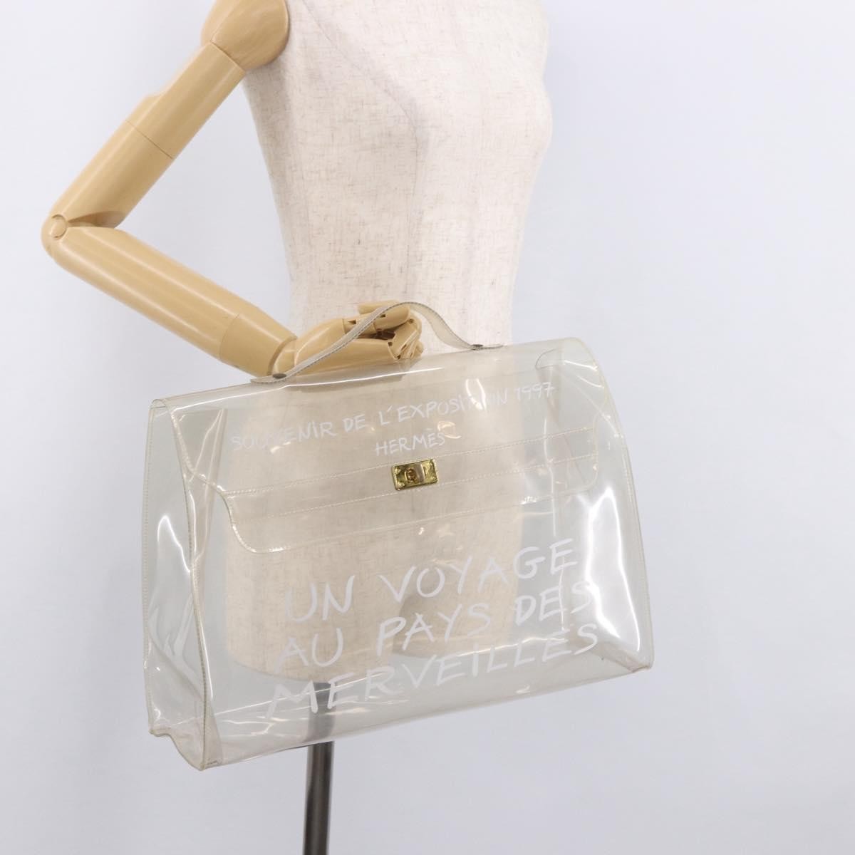 Hermes Kelly Handbag Vinyl, Clear, Plastic, Handbag