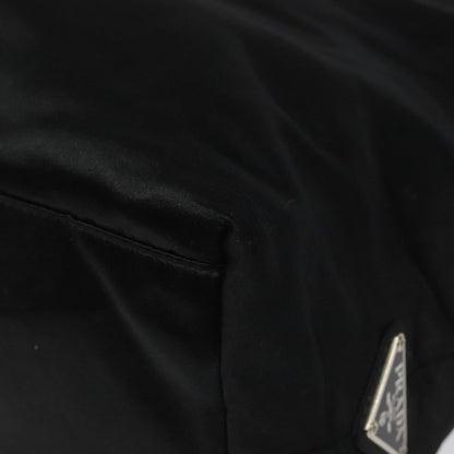 Prada Resin Handle Tote Satin, BLACK, SATIN, Tote bag