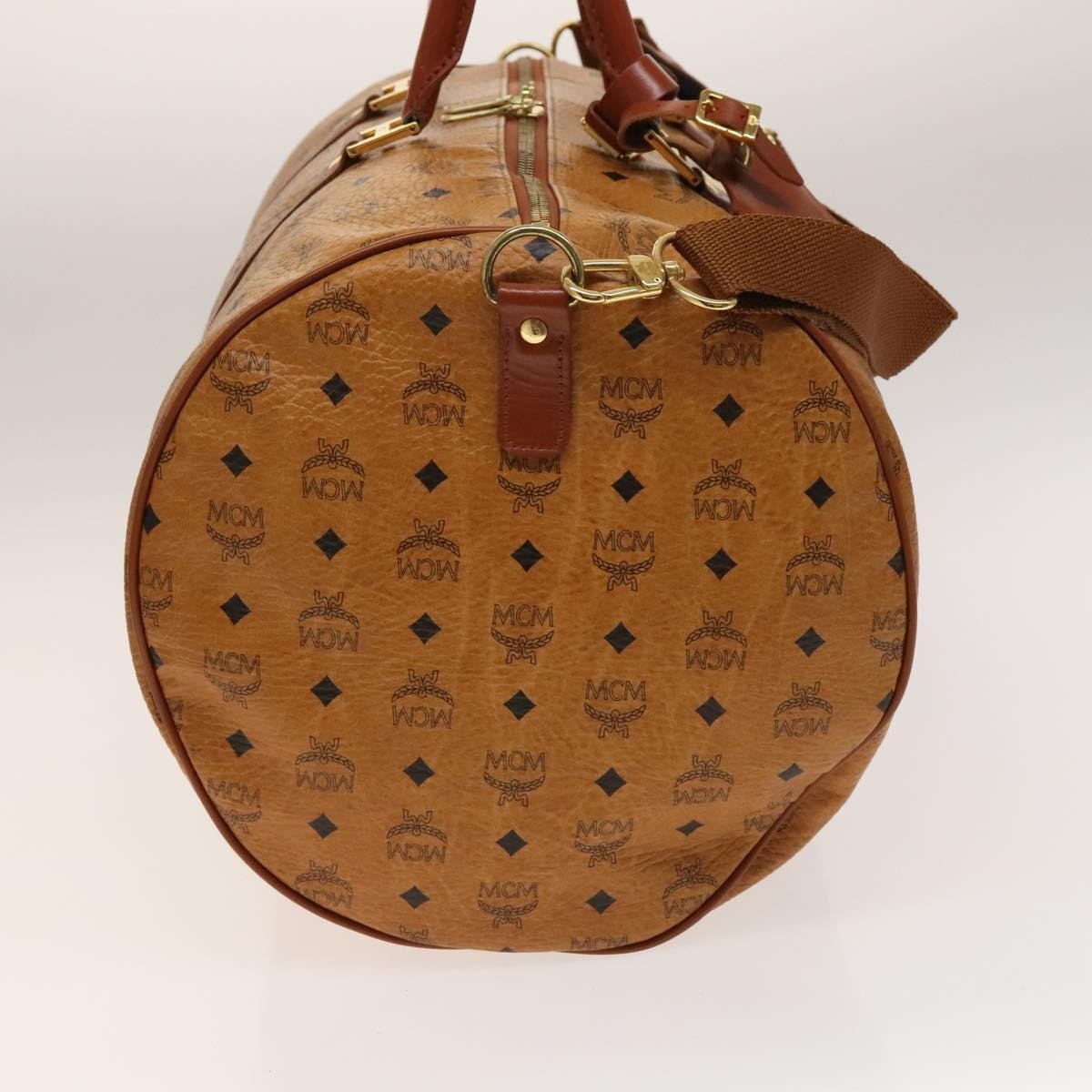 MCM Visetos Handbag Canvas and Leather, BROWN, CANVAS, Travel bag