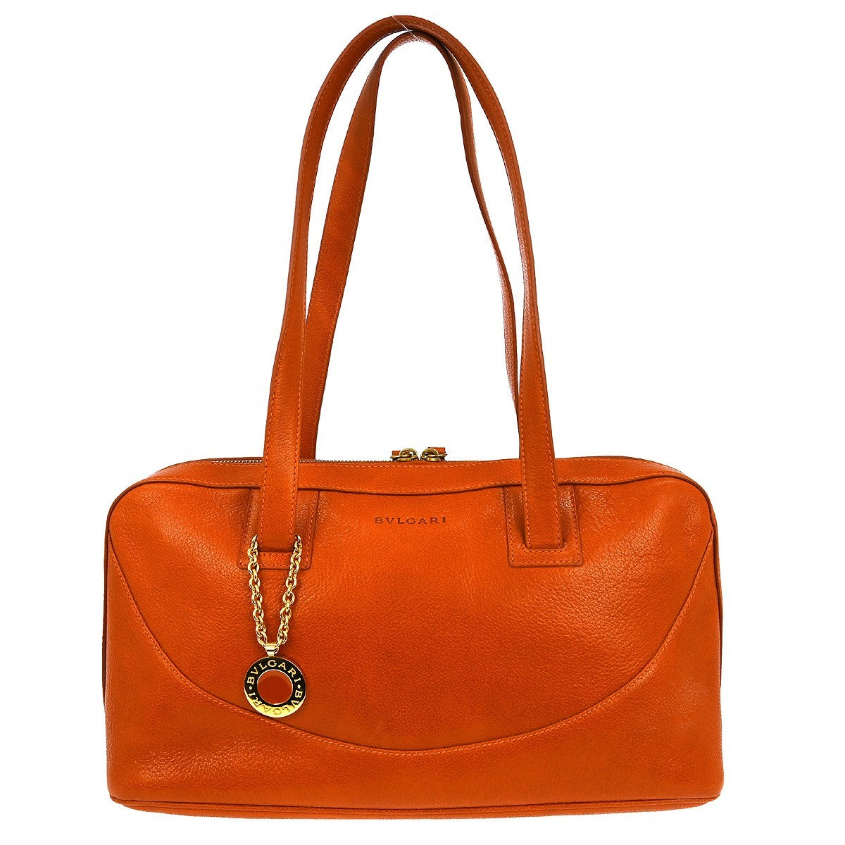 Bvlgari Handbag Leather, ORANGE, LEATHER, Handbag