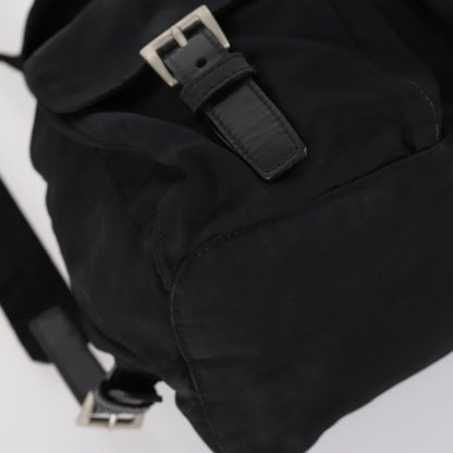 Prada Double Front Pocket Backpack Tessuto, BLACK, NYLON, Backpack