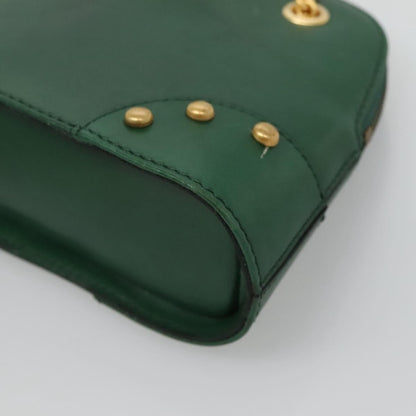 Celine Chain Shoulder Bag Leather, GREEN, LEATHER, Shoulder bag