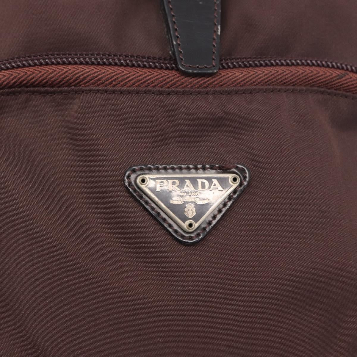 Prada Front Pocket Backpack Tessuto, BROWN, NYLON, Backpack