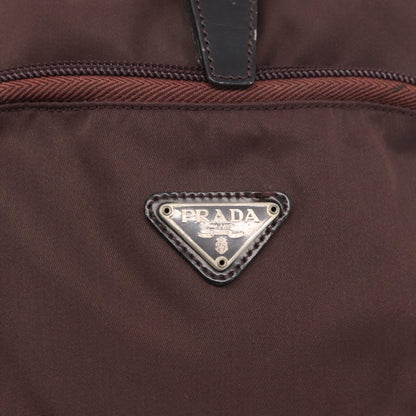 Prada Front Pocket Backpack Tessuto, BROWN, NYLON, Backpack