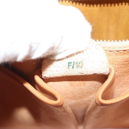 Celine Macadam Handbag Macadam with leather, BROWN, CANVAS, Handbag