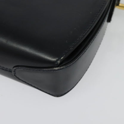 Gucci Vintage Flap Crossbody Bag Leather, NAVY, LEATHER, Shoulder bag