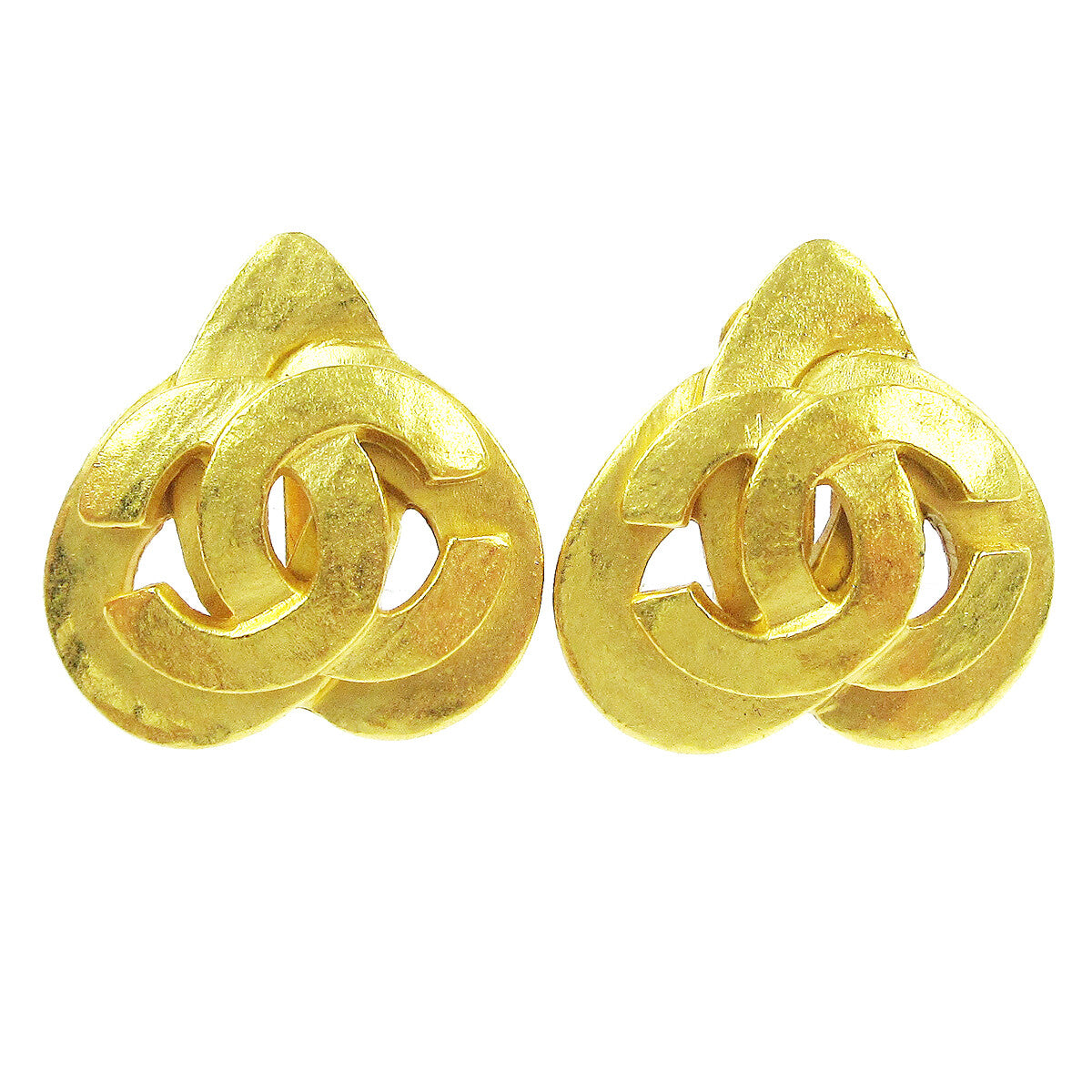 Chanel Vintage CC Heart Clip-On Earrings Metal, GOLD, GOLD_PLATED, Earrings