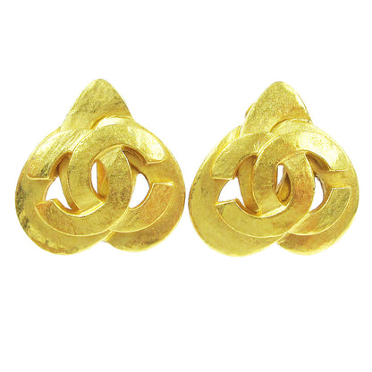 Chanel Vintage CC Heart Clip-On Earrings Metal, GOLD, GOLD_PLATED, Earrings