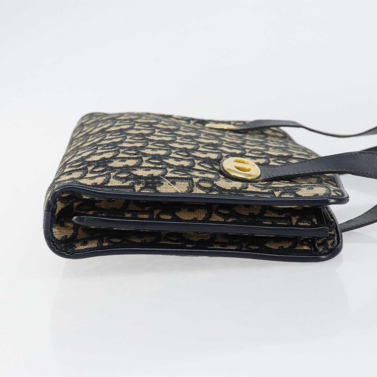 Christian Dior Vintage CD Trotter Handbag Canvas, NAVY, CANVAS, Handbag