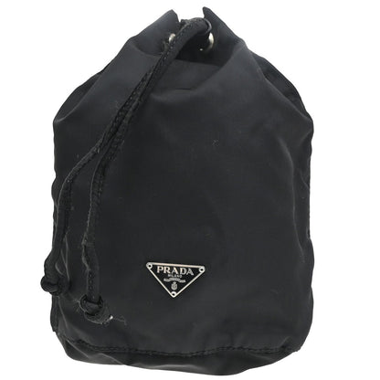 Prada Drawstring Wristlet Bucket Bag Tessuto, BLACK, NYLON, Handbag
