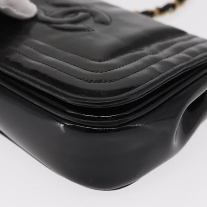 Chanel Vintage CC Stitch Flap Bag Patent, BLACK, PATENT_LEATHER, Shoulder bag
