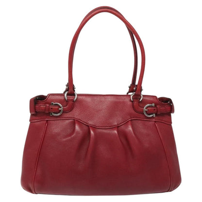 Salvatore Ferragamo Gancini handbag Leather, RED, LEATHER, Handbag