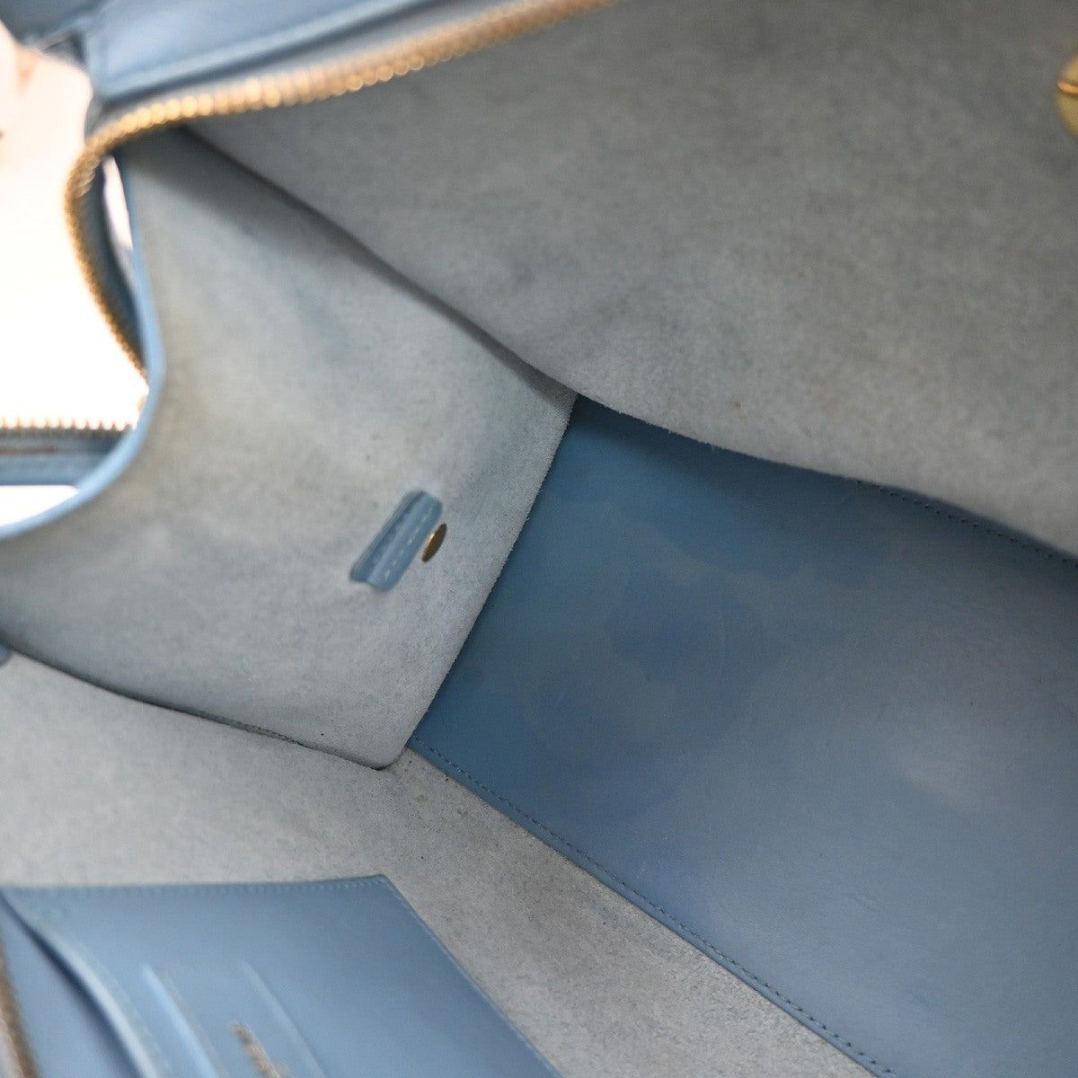 Saint Laurent Classic Y Cabas Leather, BLUE, LEATHER, Tote bag