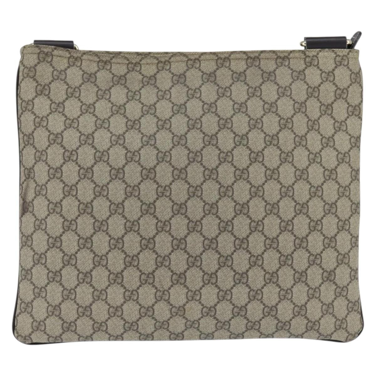 Gucci Zip Top Messenger Bag GG Coated Canvas, BEIGE, CANVAS, Shoulder bag