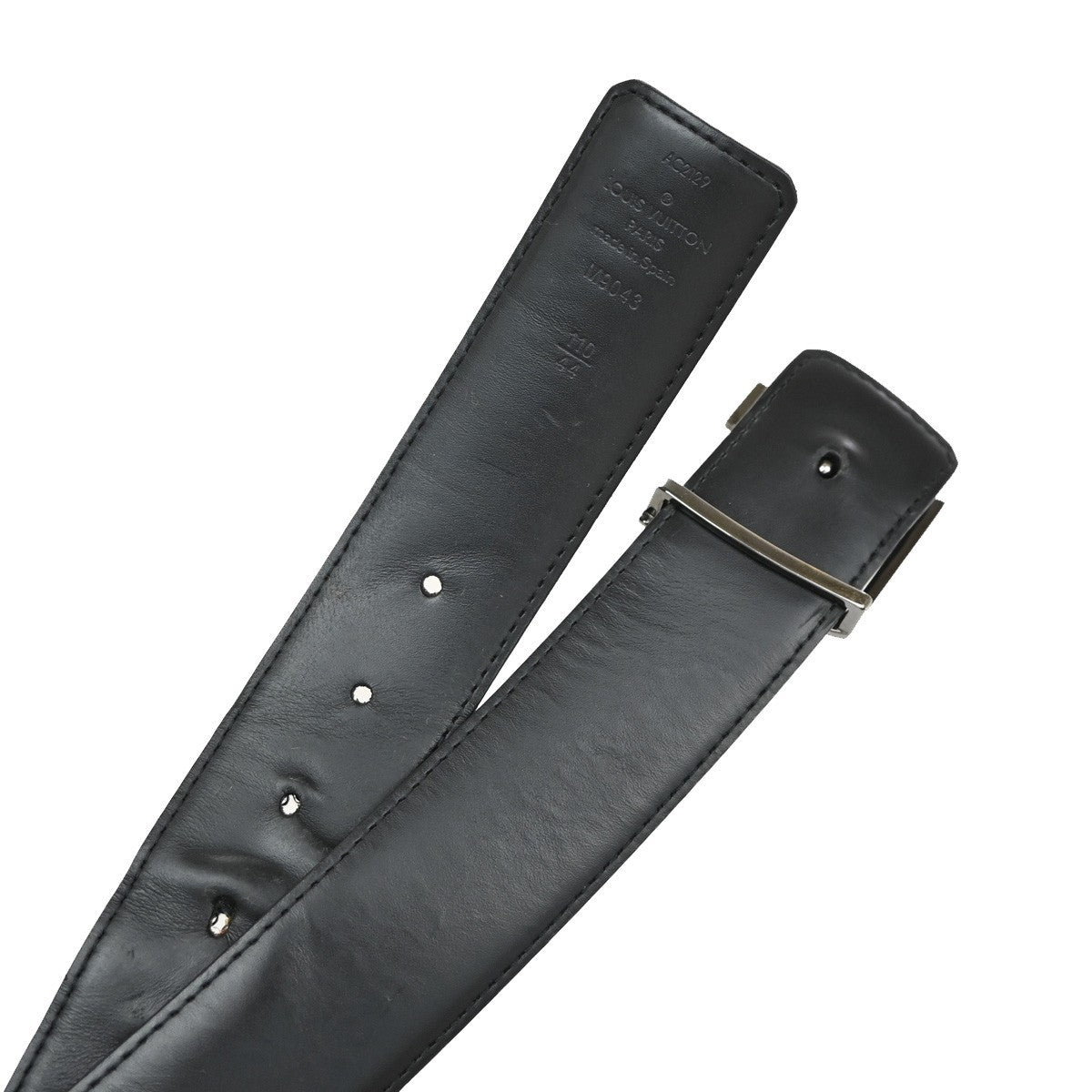 Louis Vuitton LV Initiales Belt Monogram Eclipse Leather, BLACK, CANVAS, Belts