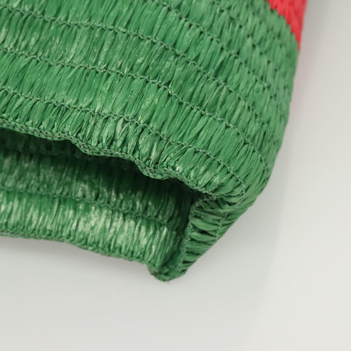 Gucci Cestino Tote Woven Raffia, GREEN, WICKER, Tote bag