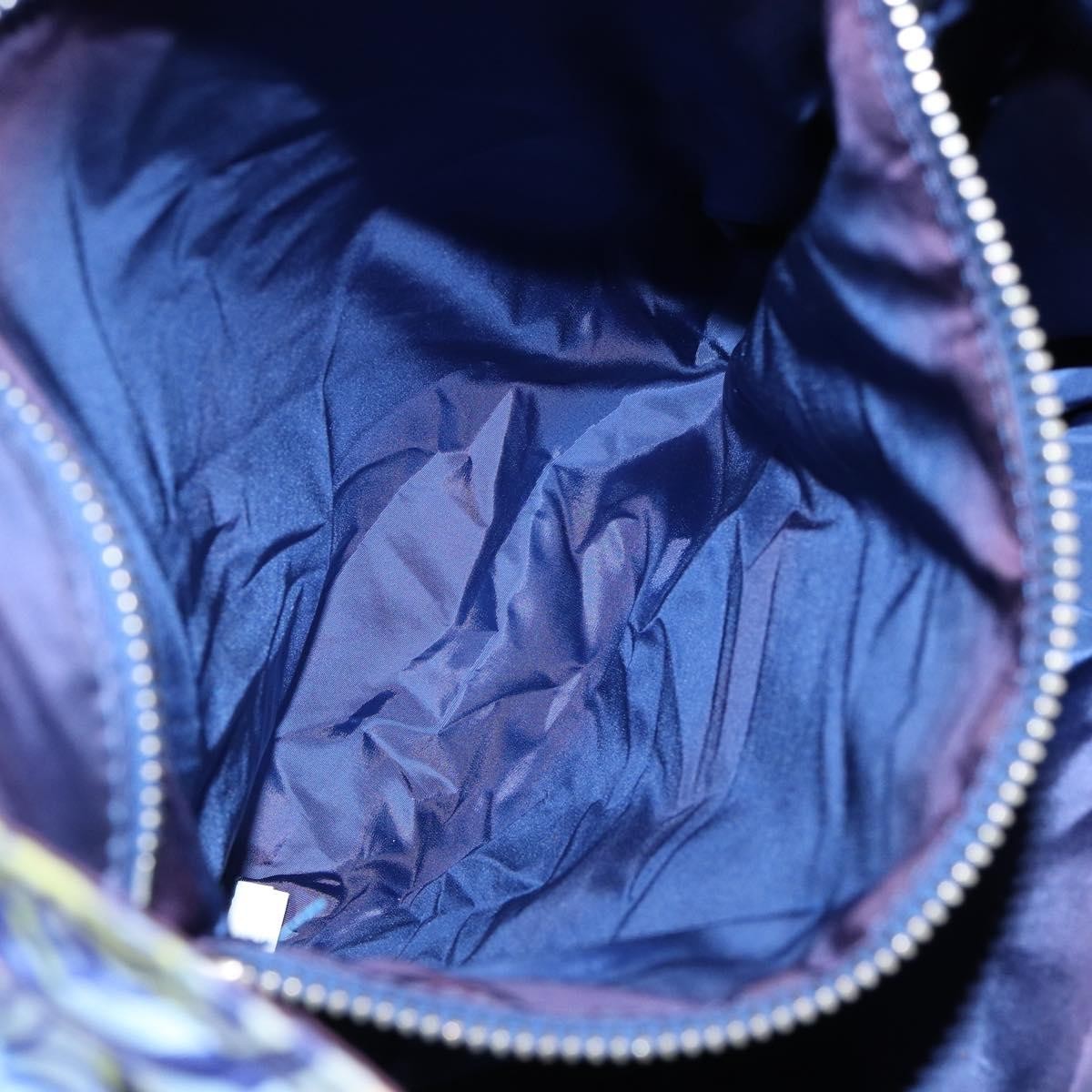 Prada Floreal Tote Printed Tessuto, BLUE, NYLON, Tote bag