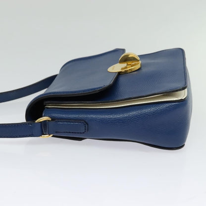 Miu Miu Flap Shoulder Bag Leather, BLUE, LEATHER, Shoulder bag