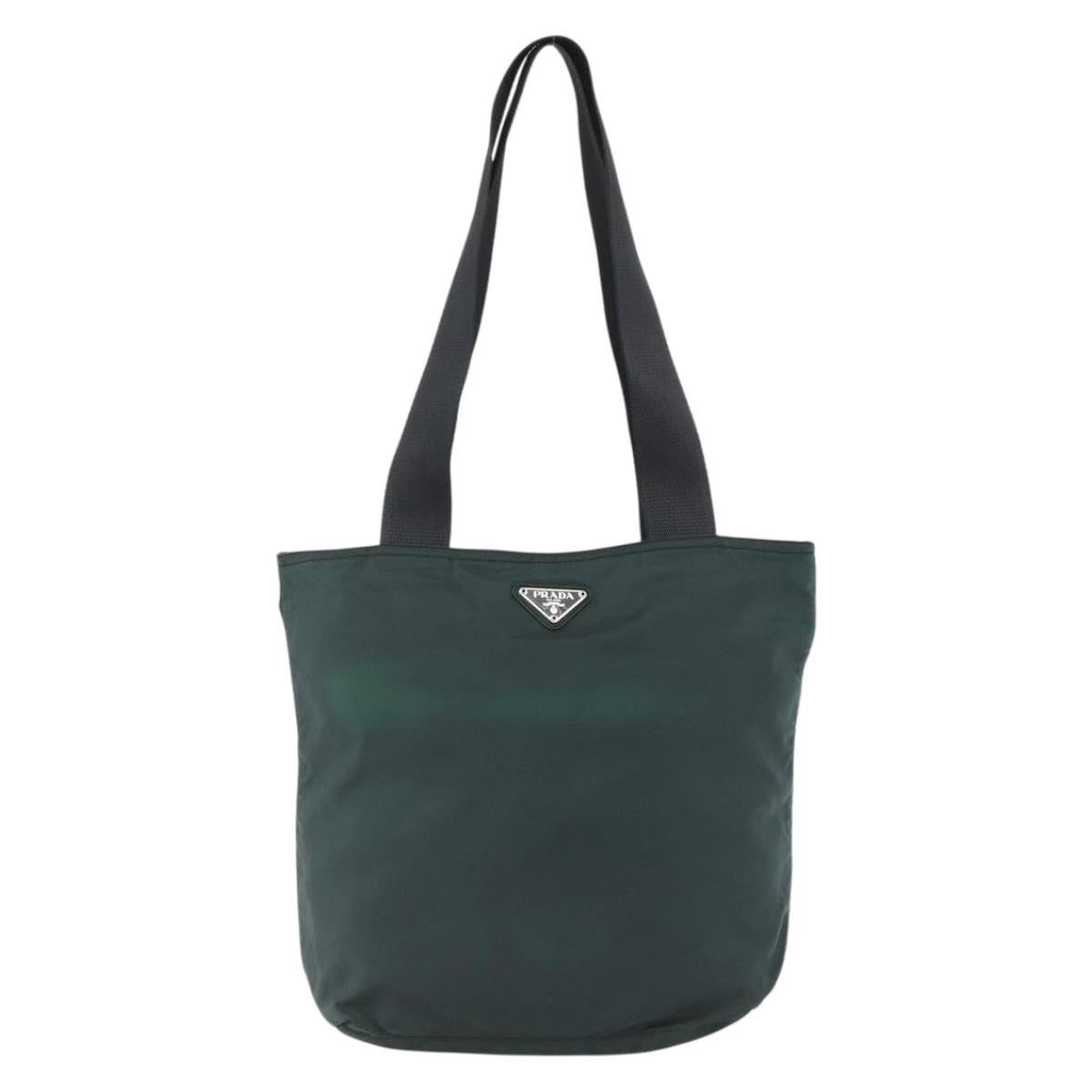 Prada Vintage Zip Tote Tessuto, Green, Nylon, Tote Bag