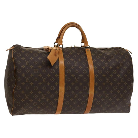 Louis Vuitton Keepall Bag Monogram Canvas, BROWN, CANVAS, Travel bag