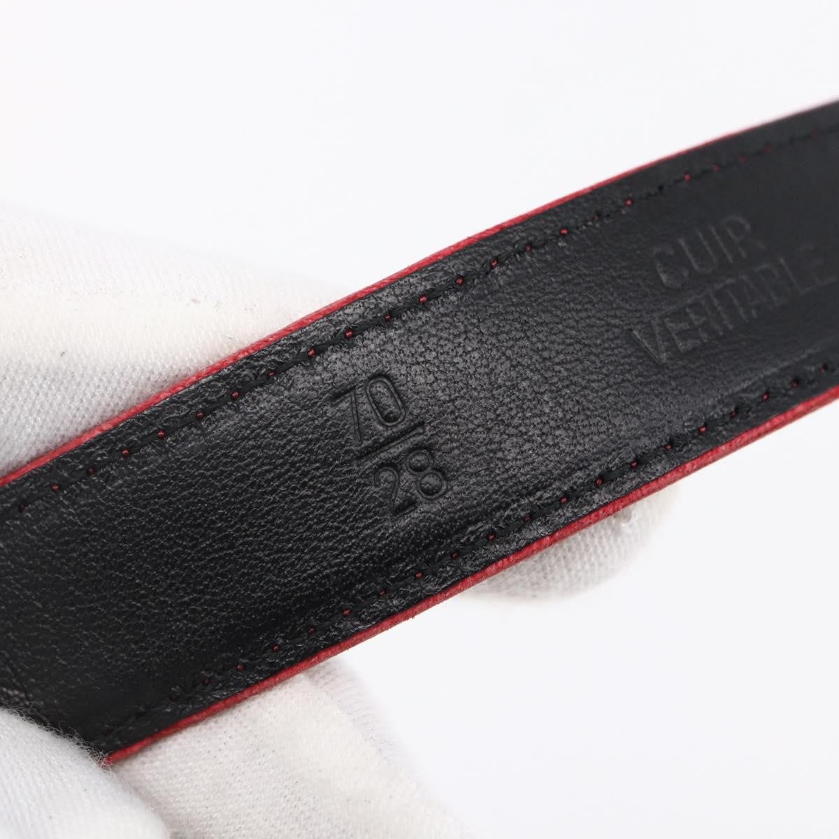 Chanel CC Round Button Belt Leather, RED, LEATHER, Belts