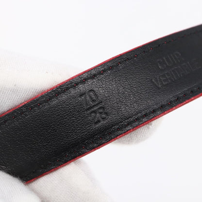 Chanel CC Round Button Belt Leather, RED, LEATHER, Belts