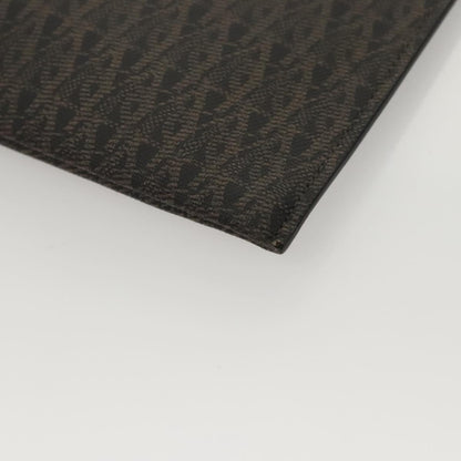Saint Laurent Zip Pouch Monogram Canvas, BROWN, PVC, Clutche & pouche