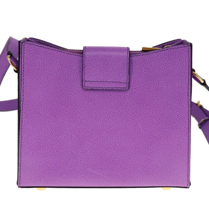 Celine Vintage turn lock shoulder bag Leather, PURPLE, LEATHER, Shoulder bag