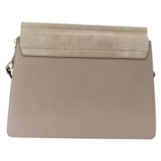 Chloe Faye Shoulder Bag Leather and Suede, BEIGE, SUEDE, Shoulder bag