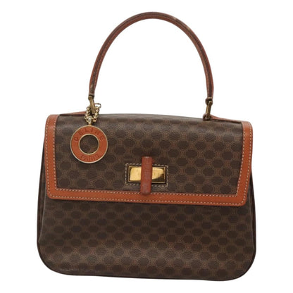 Celine Vintage Convertible Top Handle Bag Macadam Coated Canvas, BROWN, CANVAS, Handbag