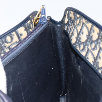 Christian Dior Vintage CD Trotter Handbag Canvas, NAVY, CANVAS, Handbag