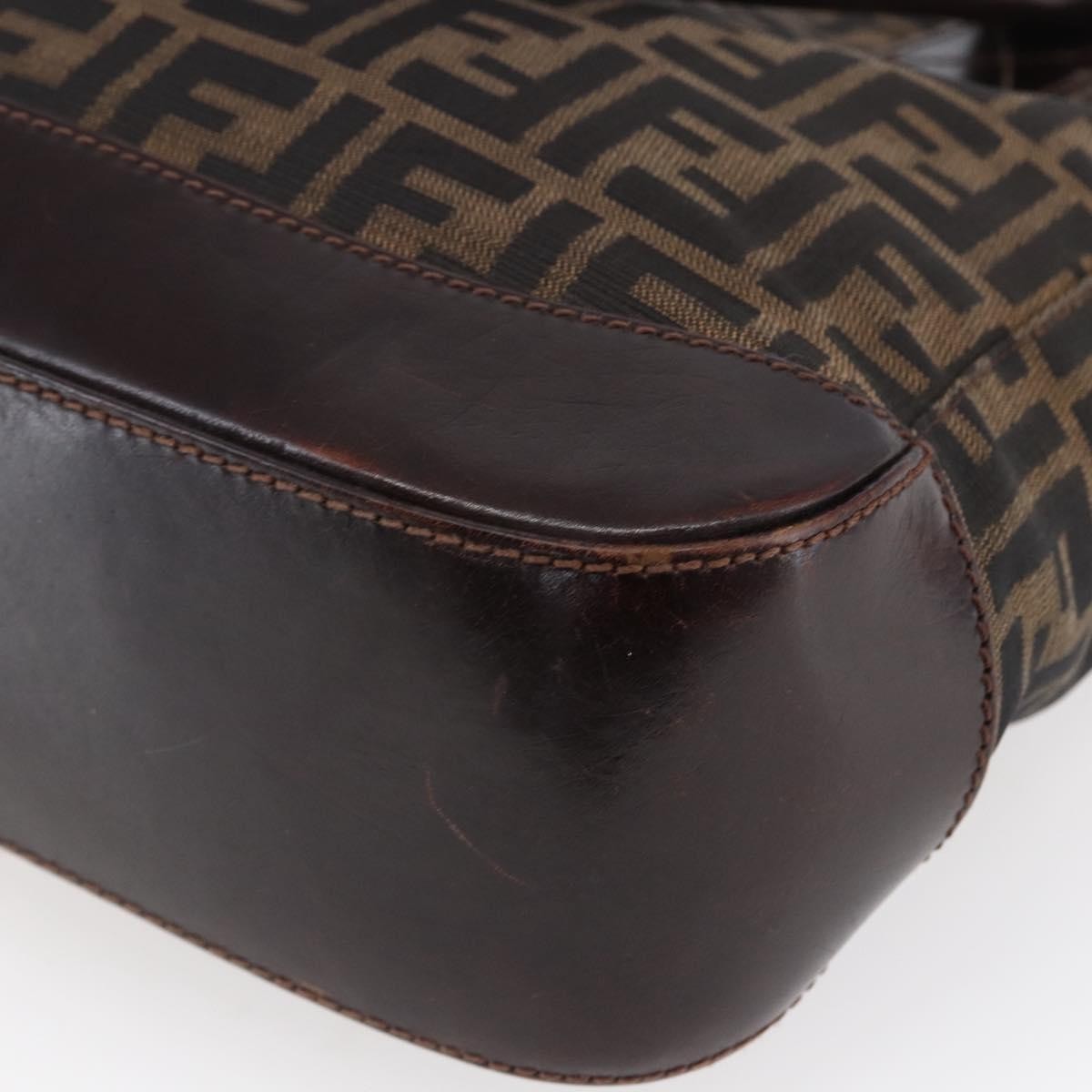 Fendi Vintage Open Tote Zucca Canvas with Leather, BLACK, CANVAS, Tote bag