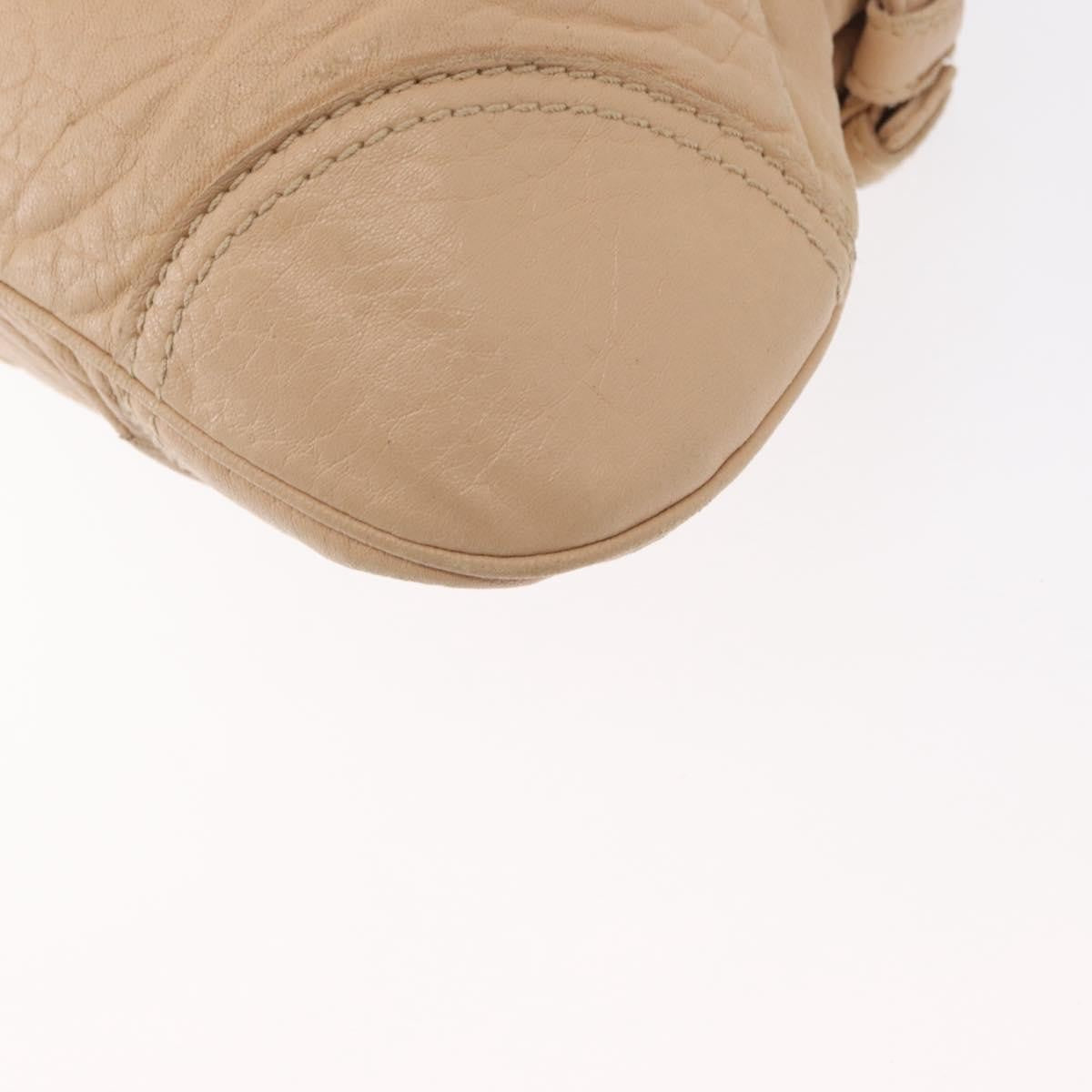 Salvatore Ferragamo Gancini handbag Leather, BEIGE, LEATHER, Handbag